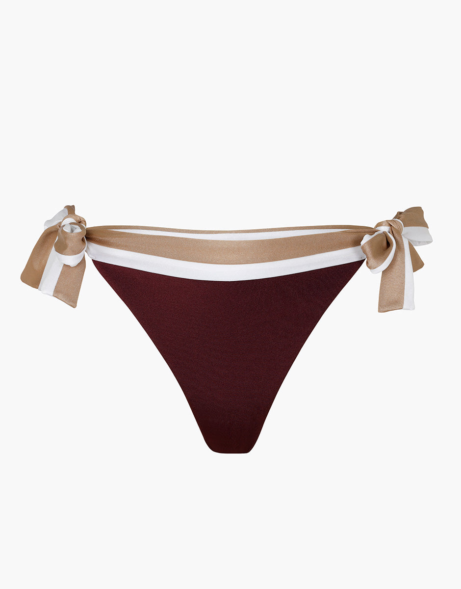 Lovable Glam Shiny Micro Shiny Colour Block costume brasiliano vinaccia bianco bronzo