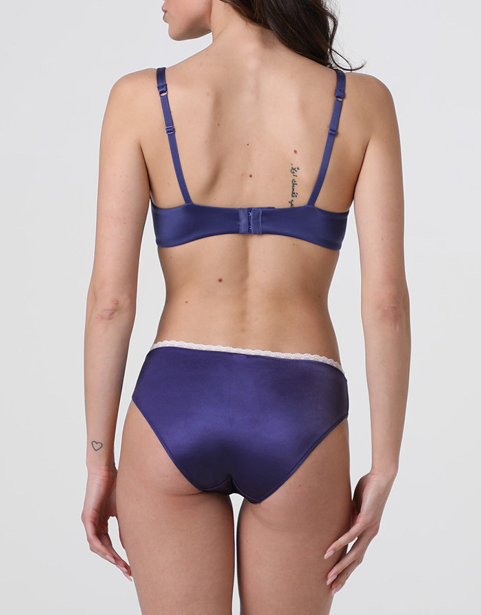 Lovable 24H Lift slip midi blu violaceo in microfibra lucida