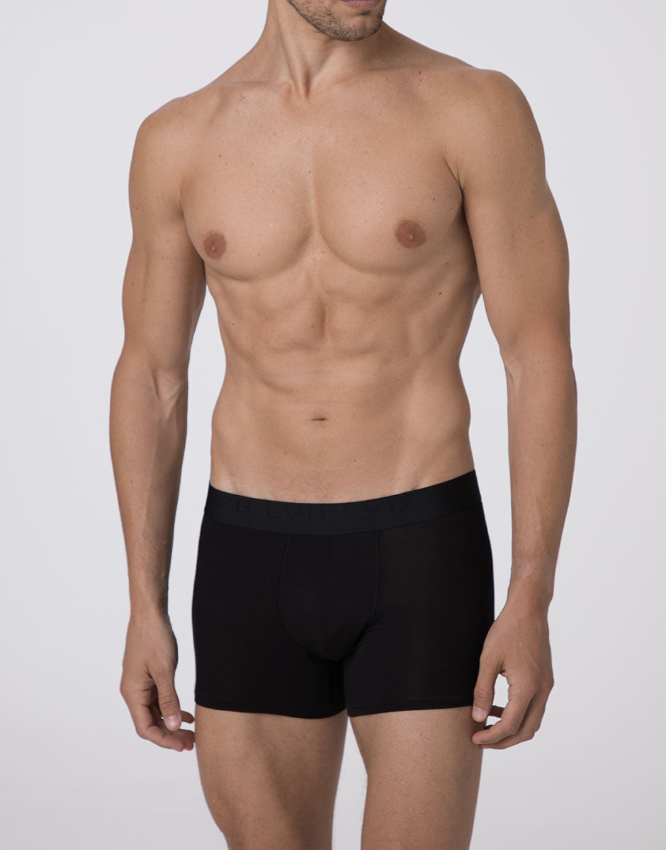Lovable Value Elegance Boxer Lungo Ultra Stretch Modal nero elasticizzato
