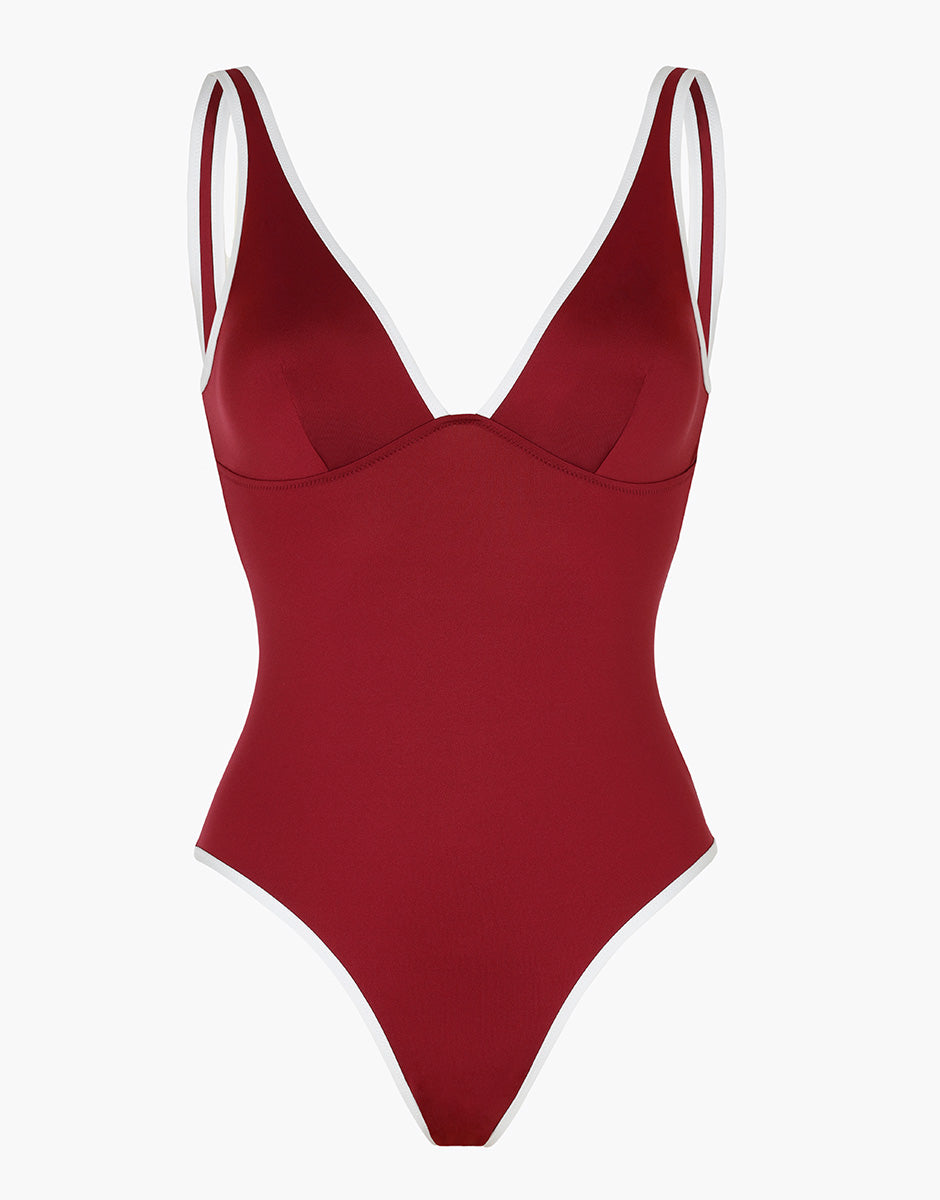 Lovable Glam Shiny Micro Timeless costume intero rosso tibetano