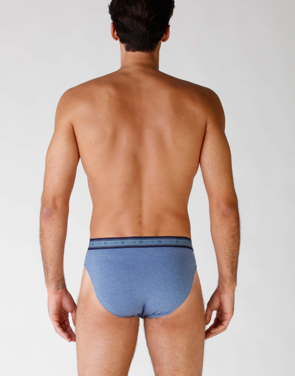 Lovable Value Elegance slip uomo in cotone biologico blu melange confezione 2 taglia S