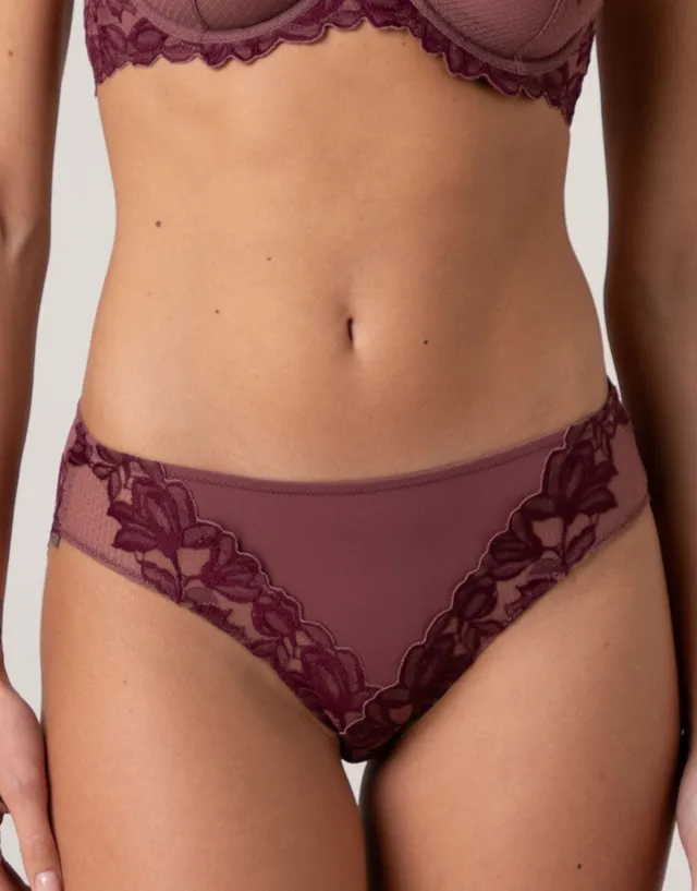 Lovable So Lacy Panties Slip Elegant Muse rosso amaranto e vinaccia