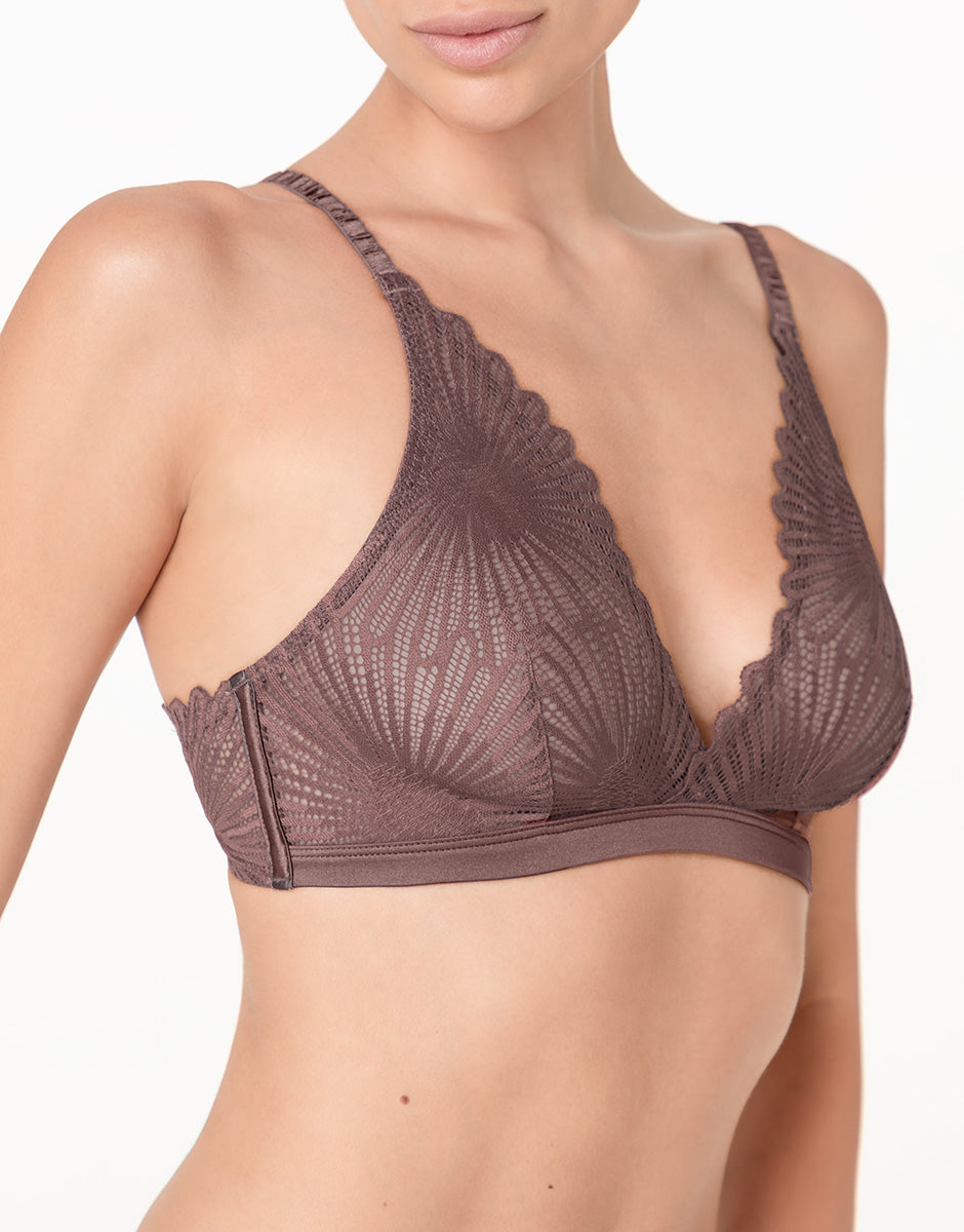 Lovable Garden Flowers Lace Blowball Lacy Micro Reggiseno triangolo nocciola in pizzo