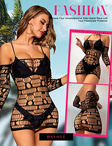 RSLOVE Babydoll Chemise Dress babydoll blu taglia unica in rete