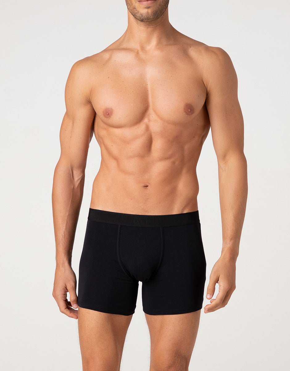 Lovable Value Elegance Signature Cotton boxer lungo nero 9 cm