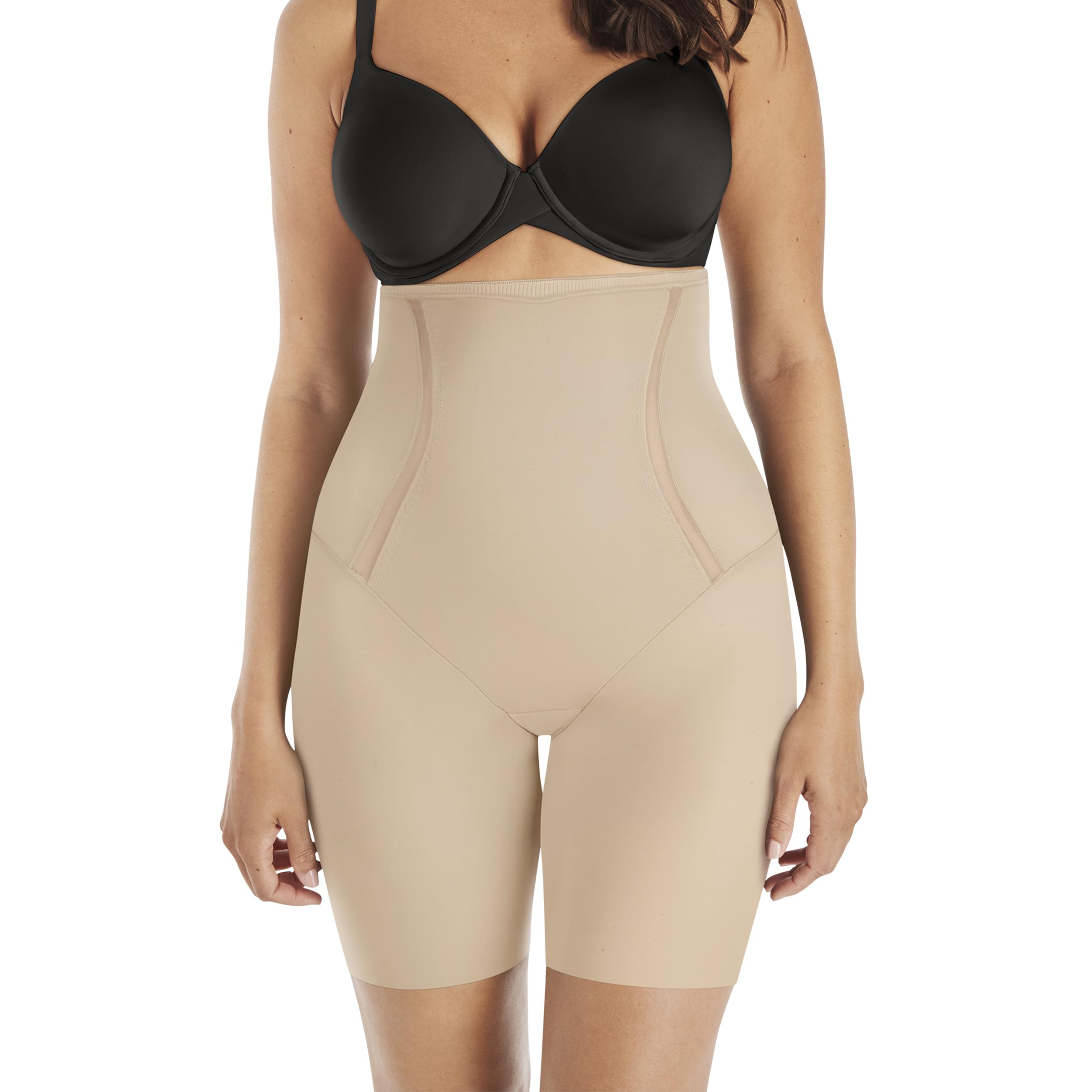Maidenform Firm Foundations Hi-Waist Thigh Slimmer pantaloncini L beige
