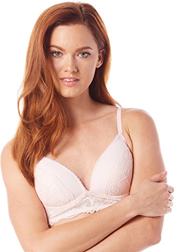 Maidenform Bras Wirefree Bralette with Lift reggiseno bianco rosa
