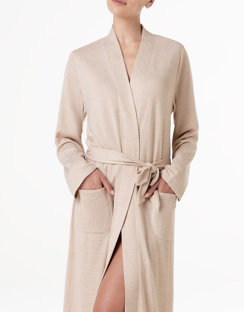 Lovable Basic Soul Vestaglia lunga cappuccino in tessuto fluffy