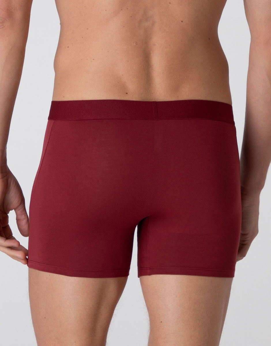 Lovable Value Elegance Modern Stretch Cotton boxer lungo granata