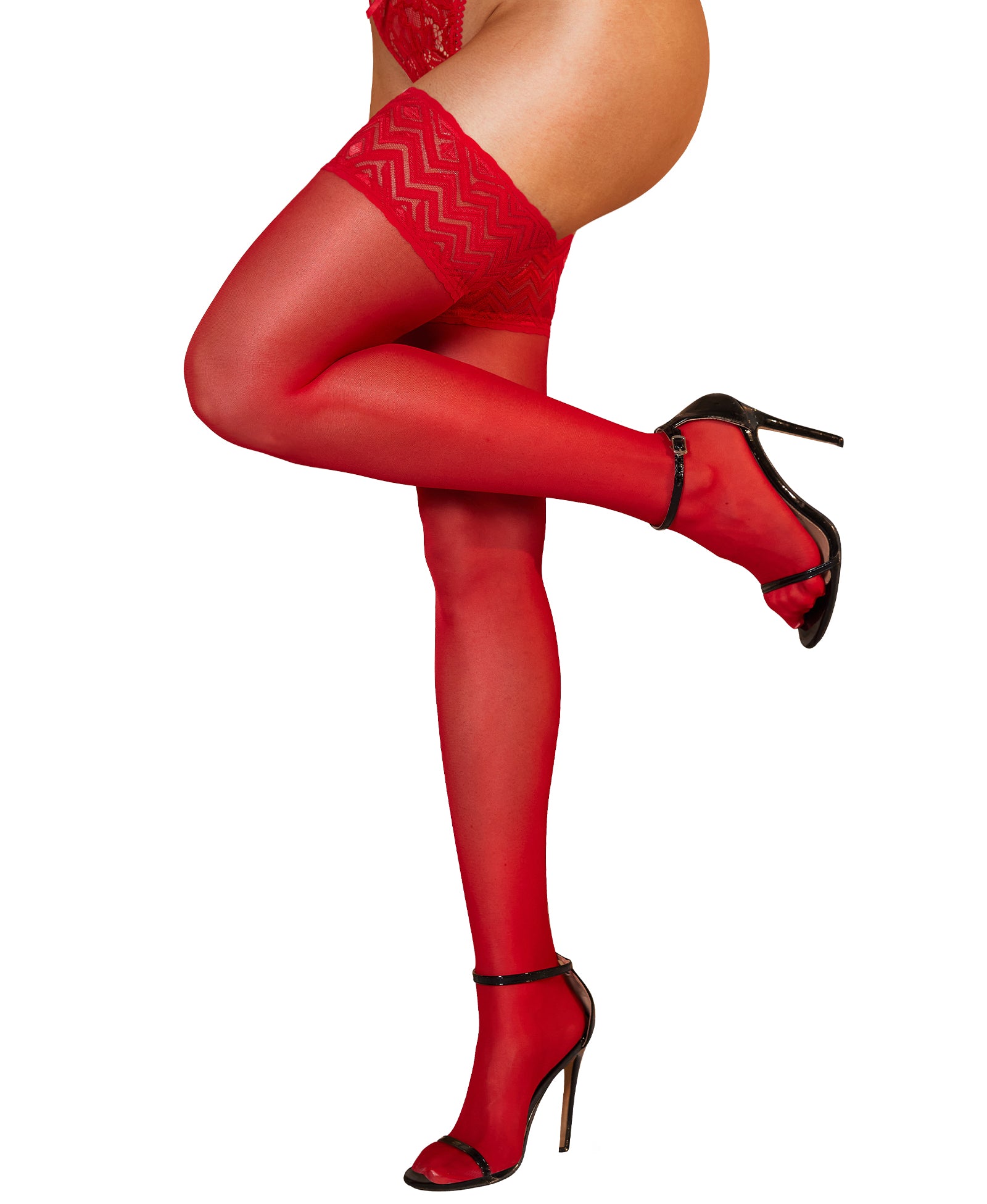 RSLOVE Thigh High Lace Top Antiskid Silicone Sheer calze autoreggenti