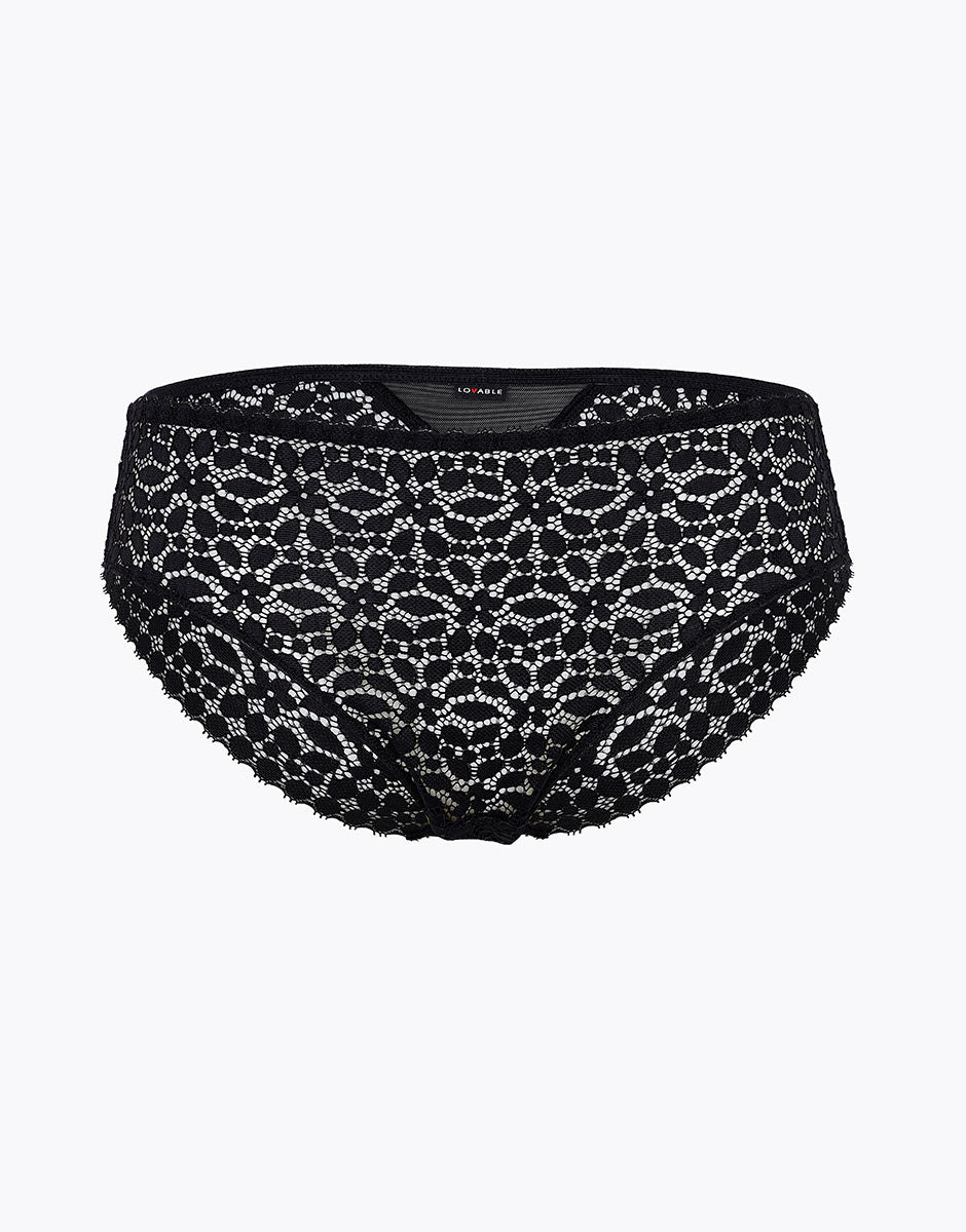 Lovable Value Elegance slip vita alta nero in pizzo elastico