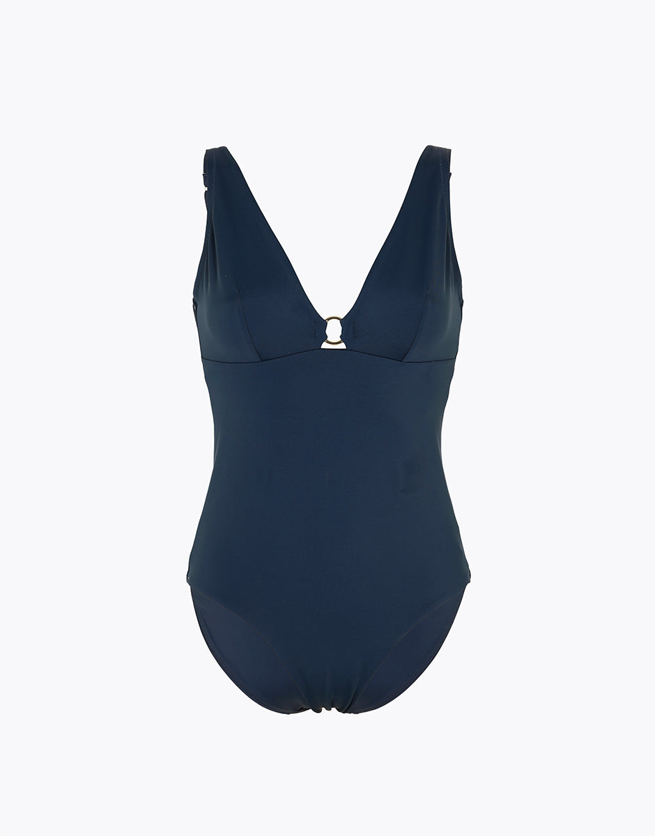 Lovable Glam Shiny Micro Rephined Shaping Micro costume intero senza ferretto blu notte