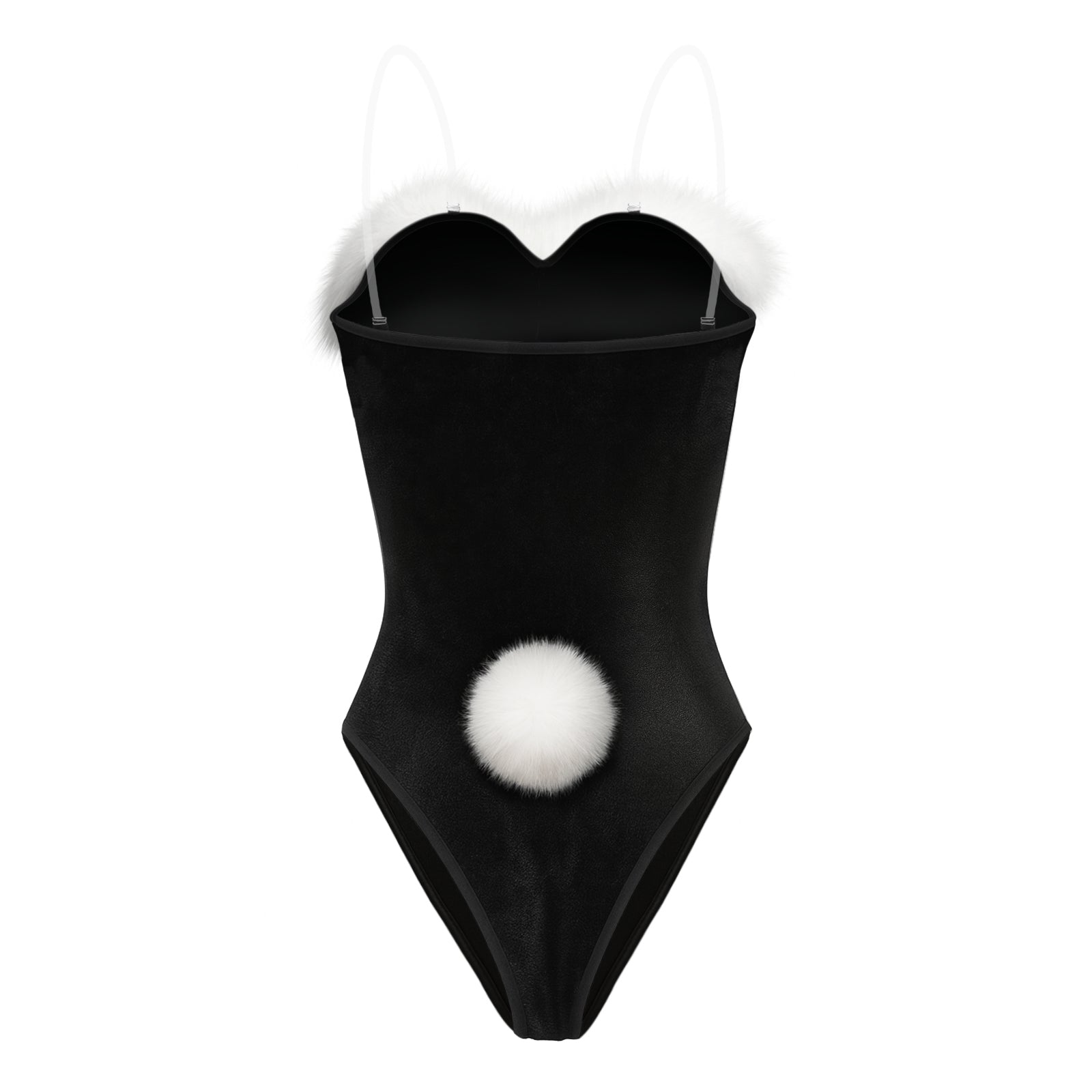 RSLOVE Costumes 7 Piece Bunny Costume Teddy Bodysuit Set body nero