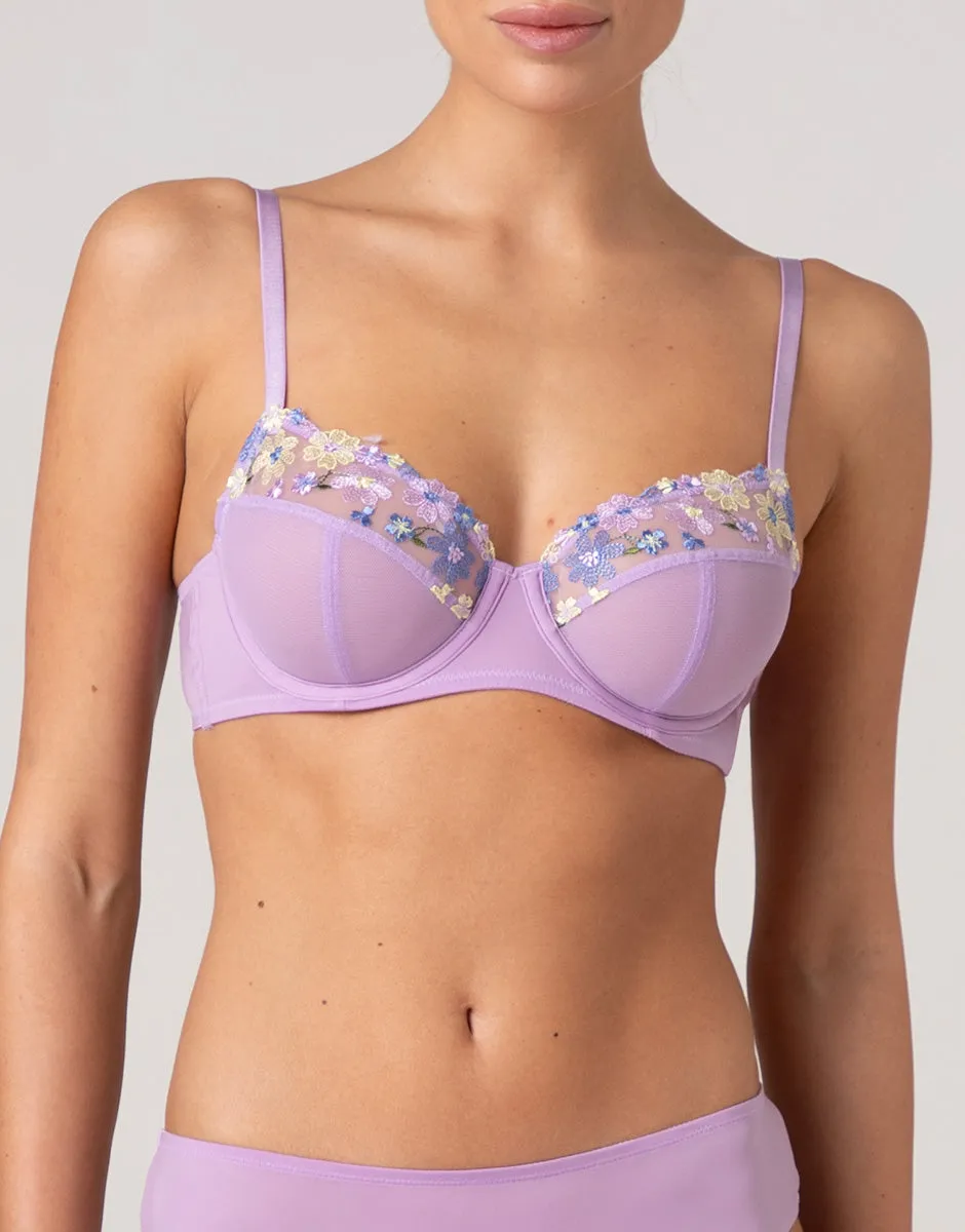 Lovable Garden Flowers Lace Fairytale Embroidery reggiseno balconcino lavanda