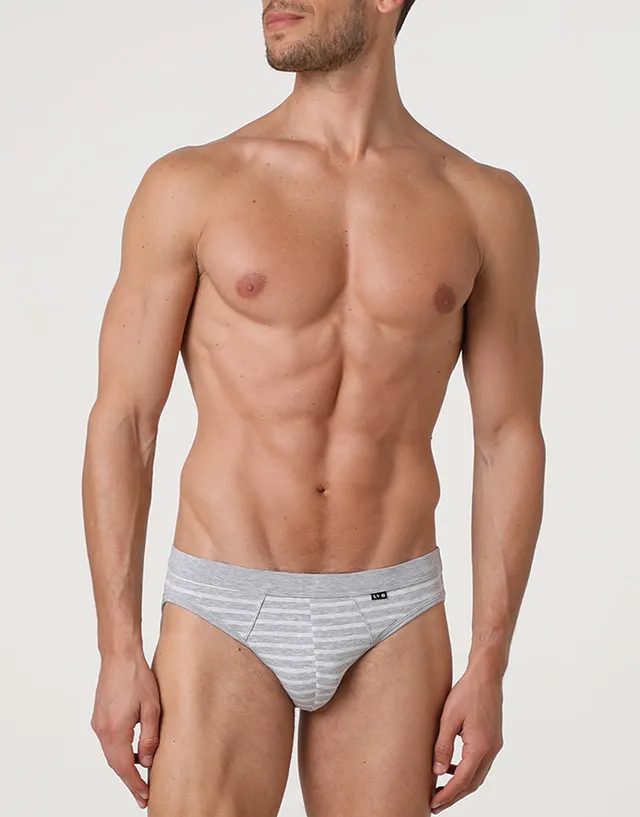Lovable Jacquard Cotton Modal slip 3/S cotone modal grigio melange a righe