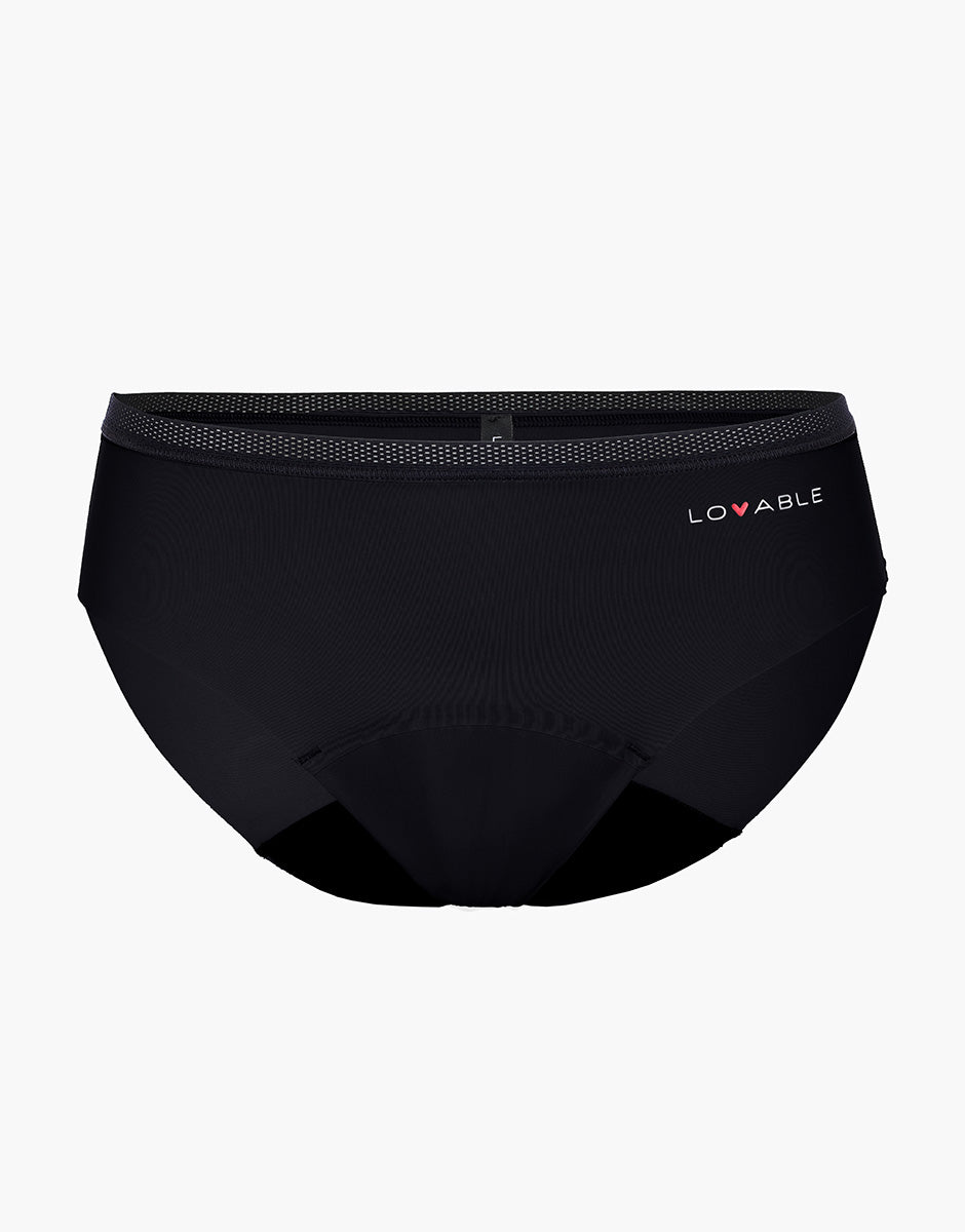 Lovable Invisible Lift slip da ciclo nero flusso medio 1/XS microfibra lavabile