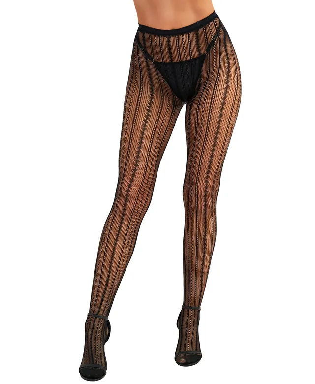 RSLOVE Patterned tights Vintage Fishnet Lace collant a rete nero, taglia unica