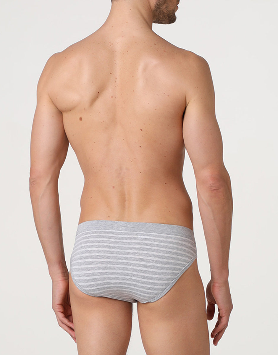 Lovable Jacquard Cotton Modal slip 3/S cotone modal grigio melange a righe