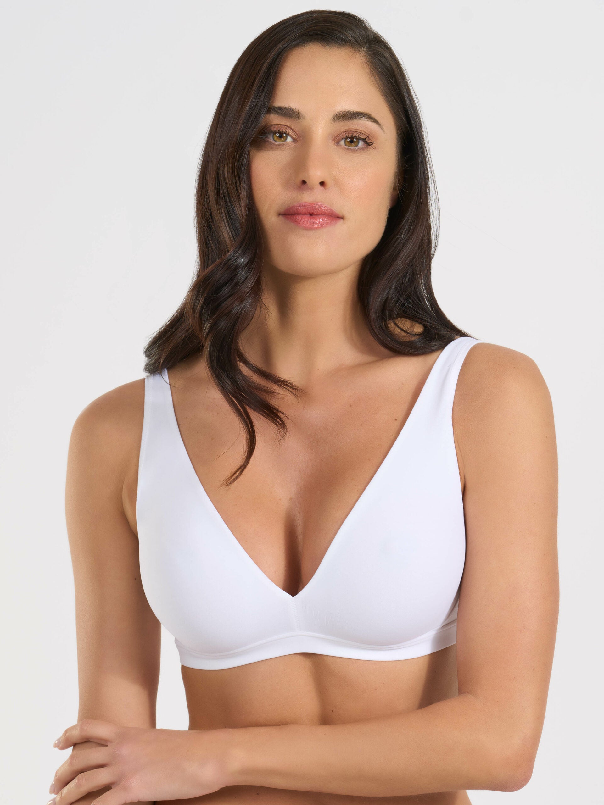 SPIMAN Design reggiseno in microfibra coppe preformate coppa B bianco