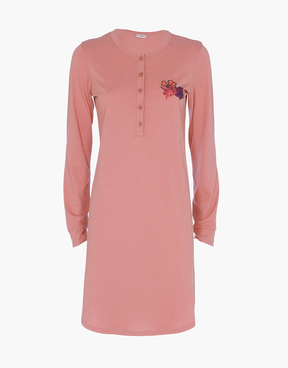 Lovable Basic Soul camicia da notte manica lunga rosa polvere