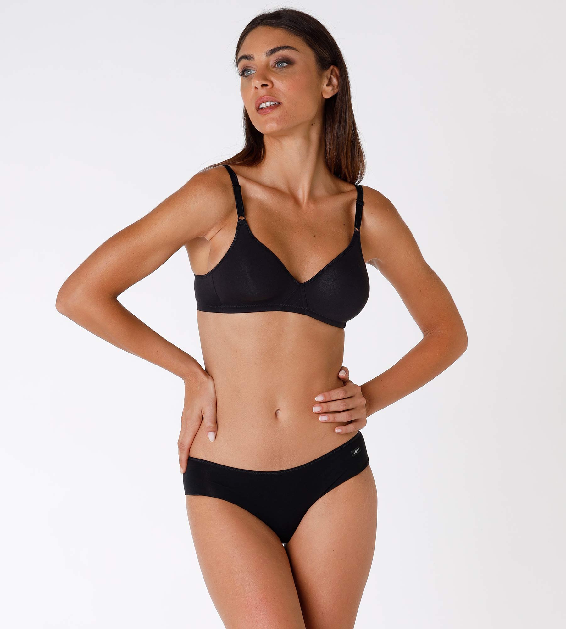 Lovable Value Elegance Cotton Line reggiseno nero bipack cotone