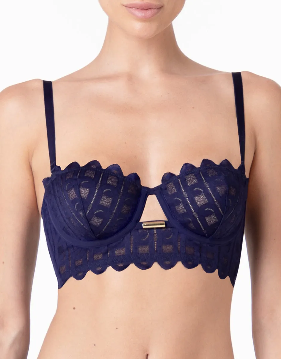 Lovable Garden Flowers Lace L’Allure reggiseno balconette viola scuro coppa 3B in pizzo