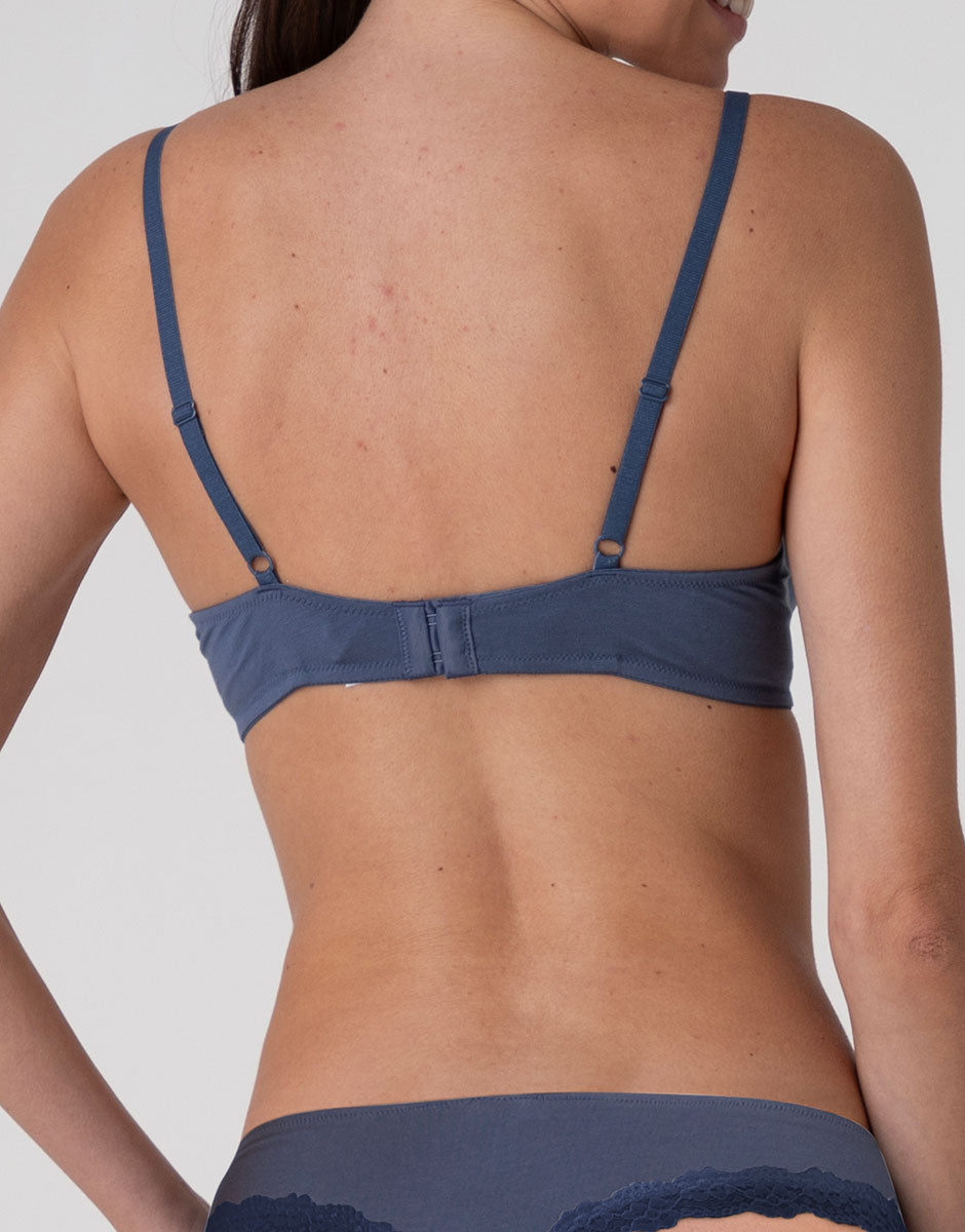 Lovable Invisible Cotton Trendy Modal reggiseno con ferretto blu polvere cotone modal