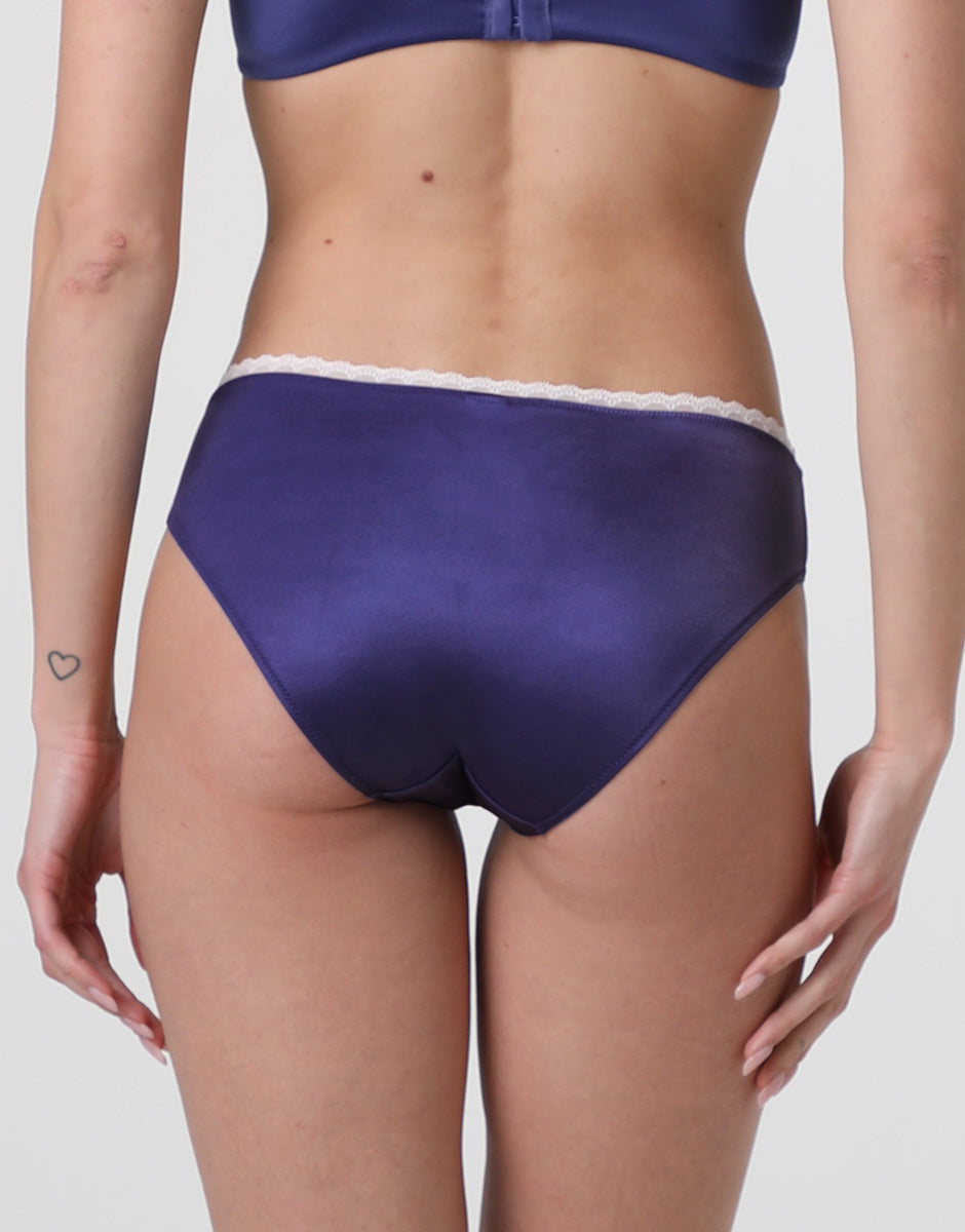 Lovable 24H Lift slip midi blu violaceo in microfibra lucida