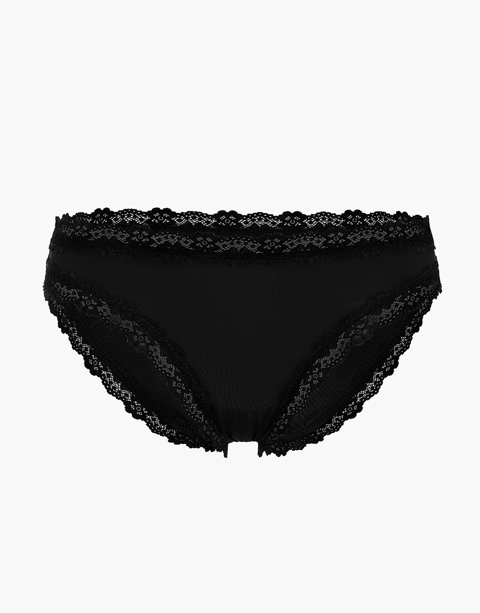 Lovable So Lacy Panties Slip Lacy Micro nero in microfibra