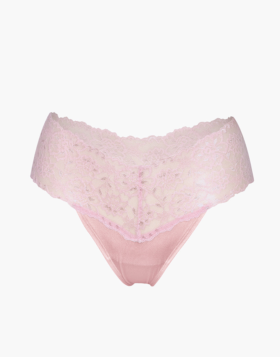 Lovable So Lacy Panties Table Panties brasiliano rosa confetto cotone e pizzo