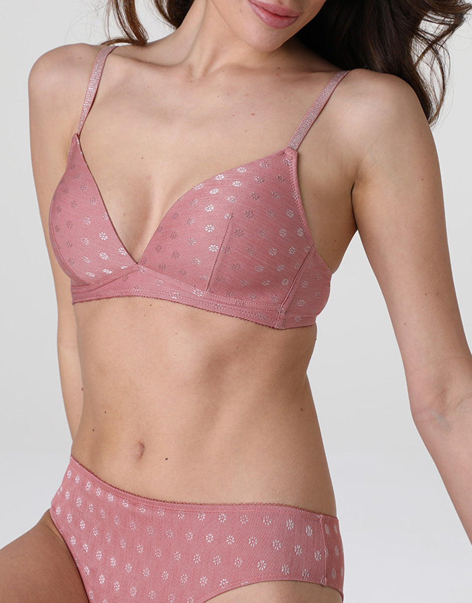 Lovable My Daily Comfort Daisy Fancy Micro reggiseno triangolo rosa polvere imbottito
