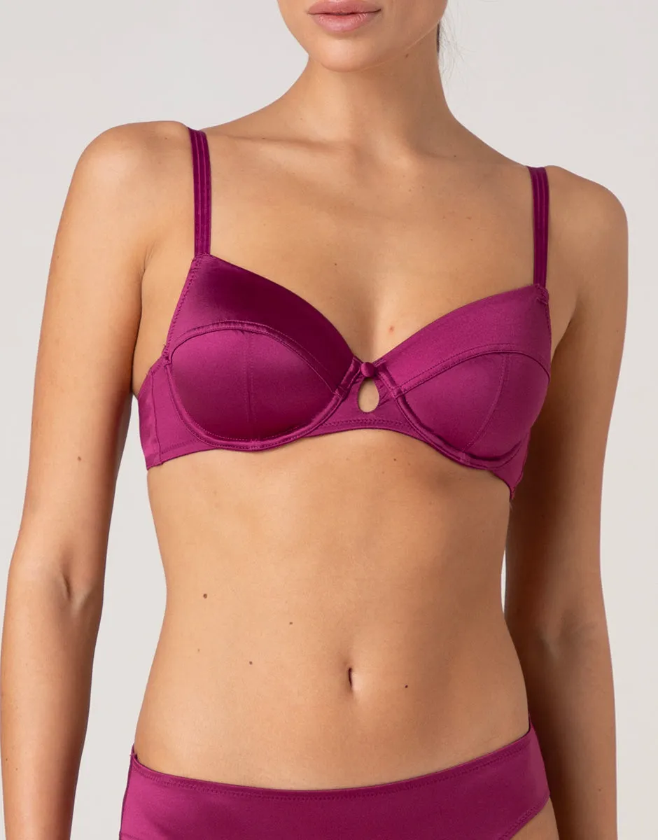 Lovable Invisible Lift Chic Micro reggiseno balconcino lampone viola coppa 3B in microfibra