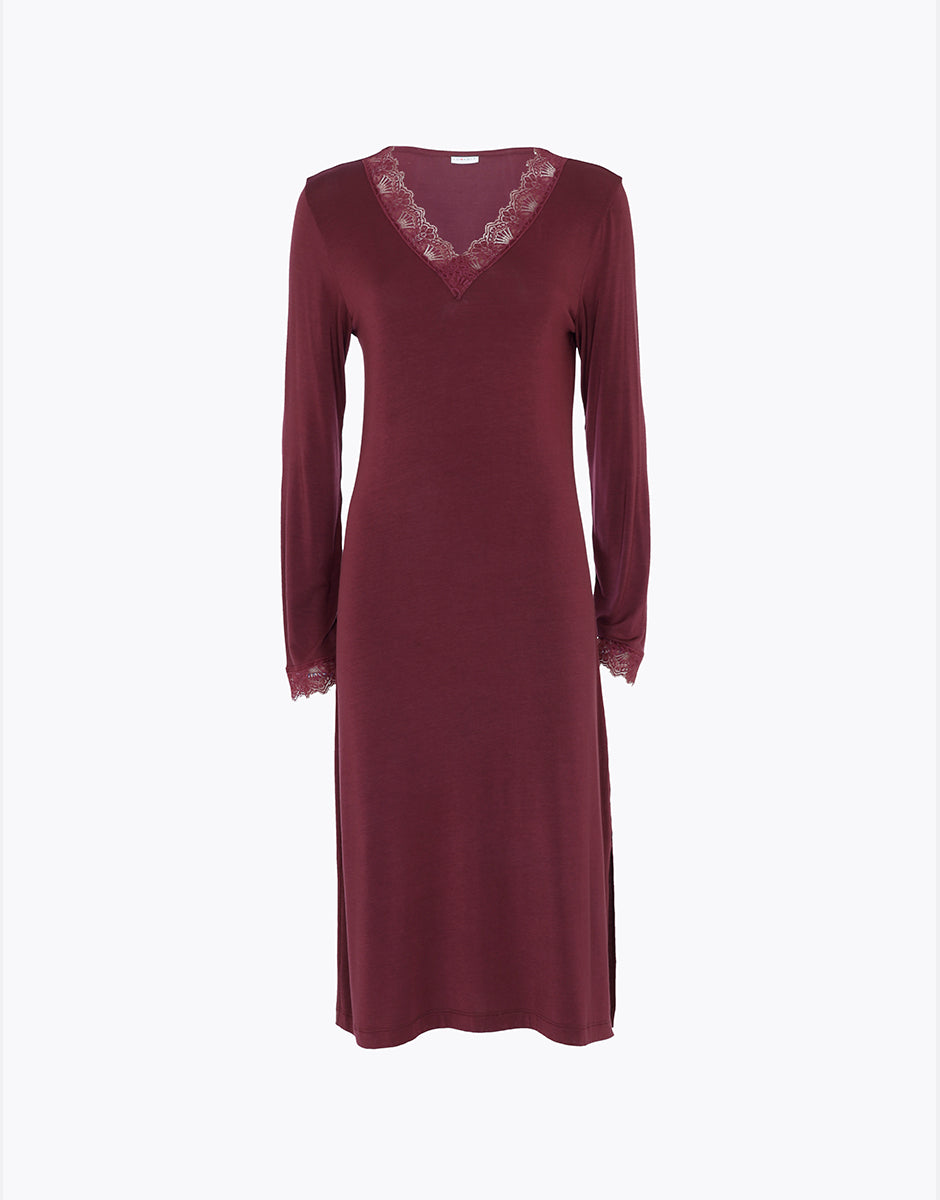 Lovable Basic Soul Elegant Modal camicia da notte lunga vinaccia