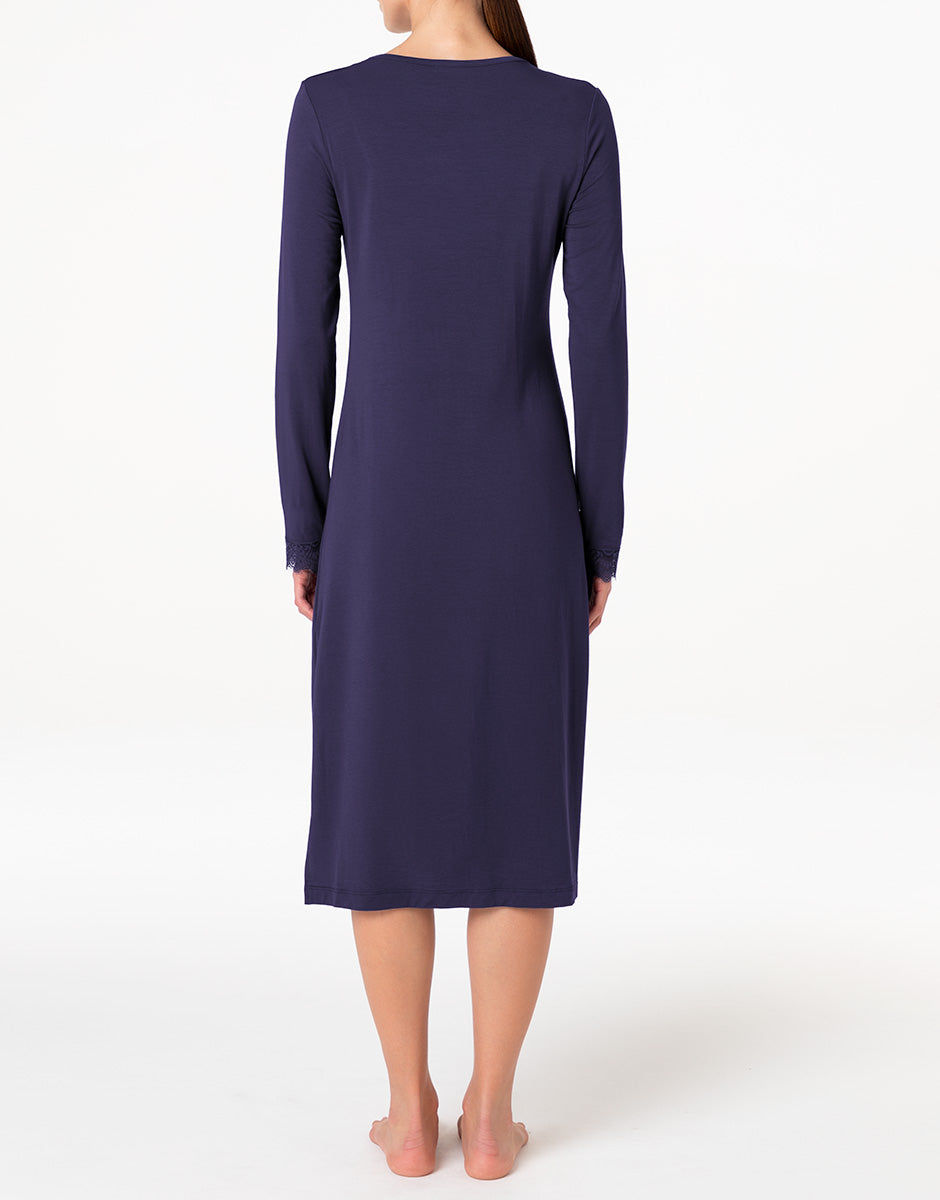 Lovable Basic Soul Elegant Modal camicia da notte blu notte in modal elasticizzato