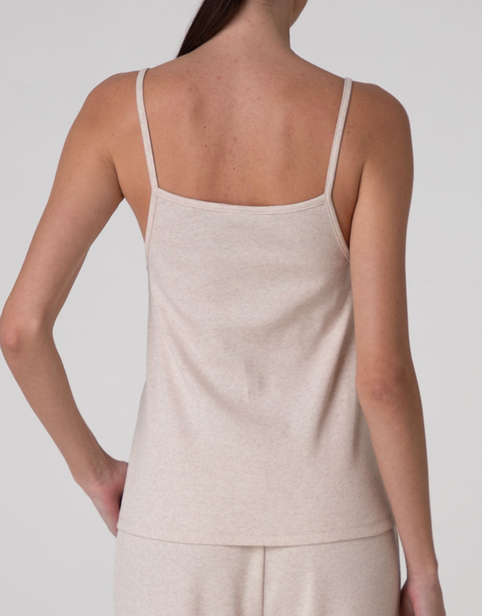 Lovable Basic Soul top con spalline beige melange pizzo