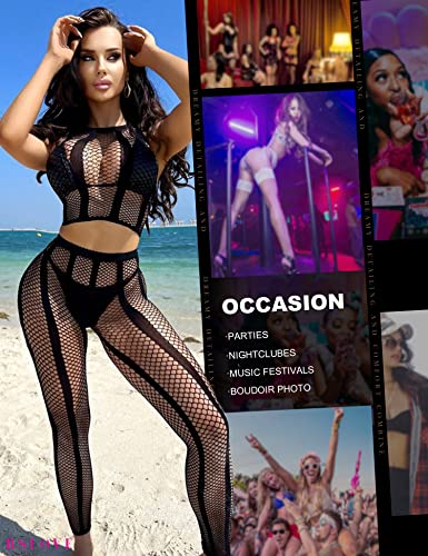 RSLOVE Patterned tights collant a rete a righe con aperture