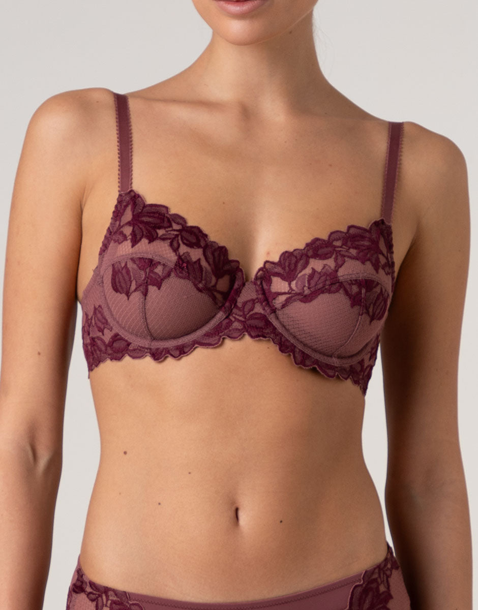 Lovable Garden Flowers Lace Reggiseno con Ferretto Elegant Muse pizzo rosso amaranto