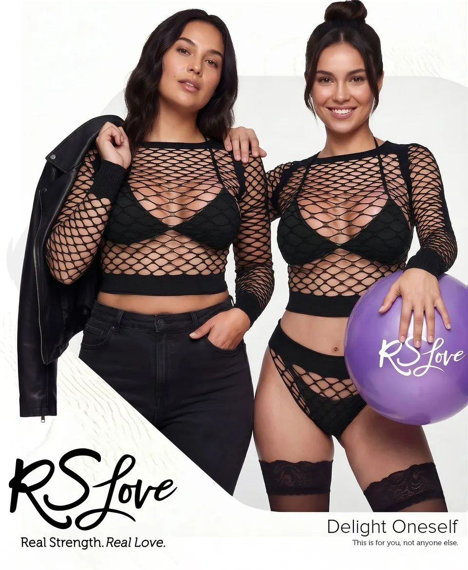 RSLOVE Babydoll babydoll ricamato nero con perizoma