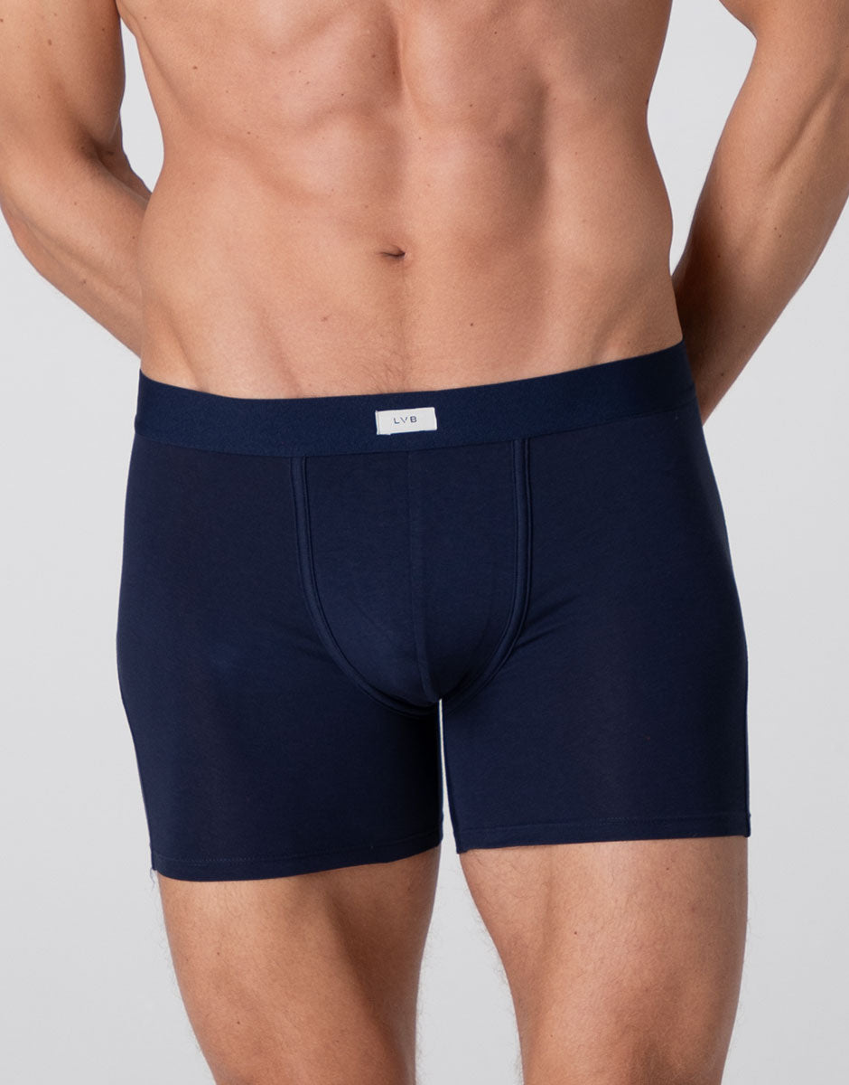 Lovable Value Elegance Modern Stretch Cotton Boxer Lungo blu notte cotone