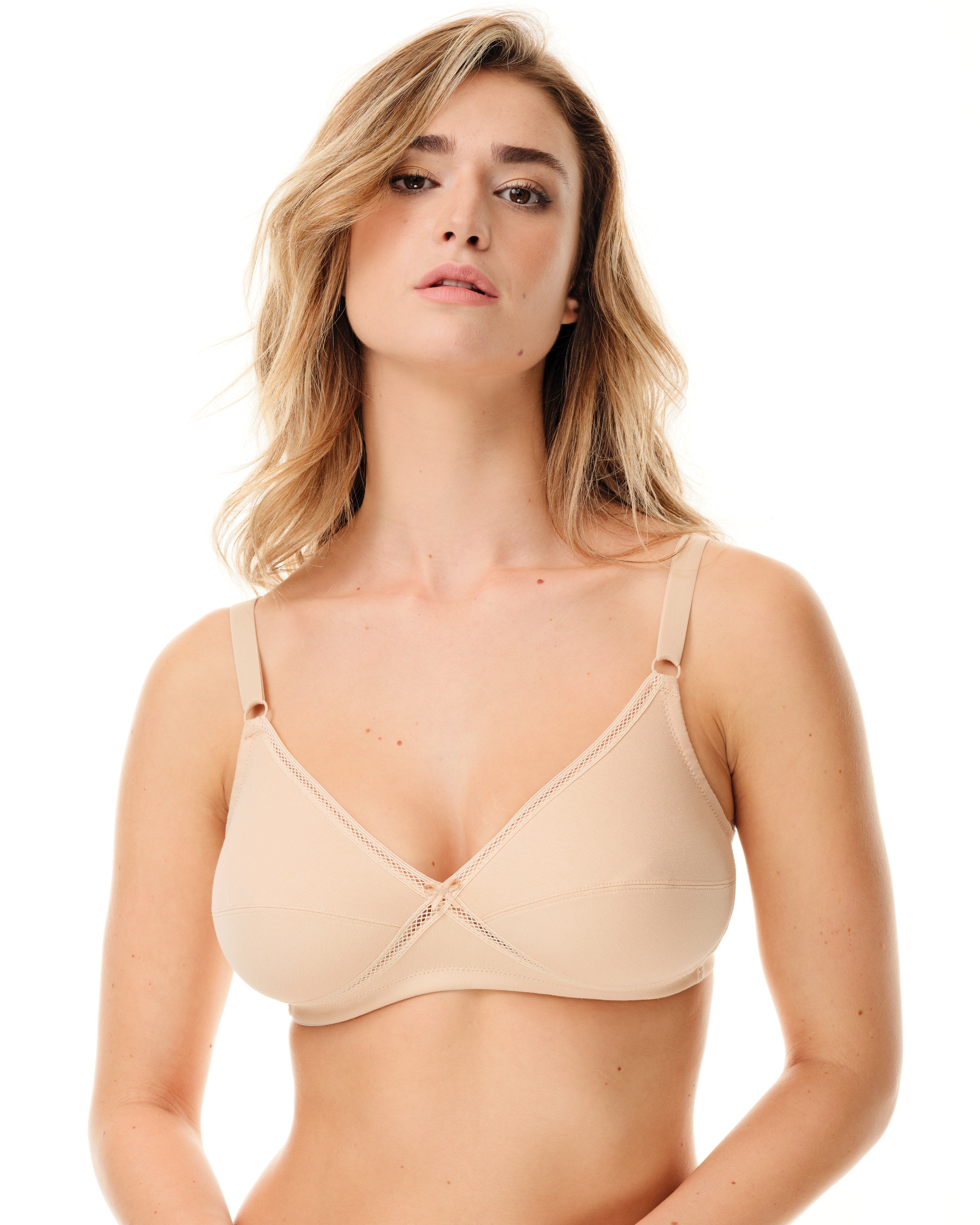 SPIMAN Cotton reggiseno incrociato senza ferretto coppa B
