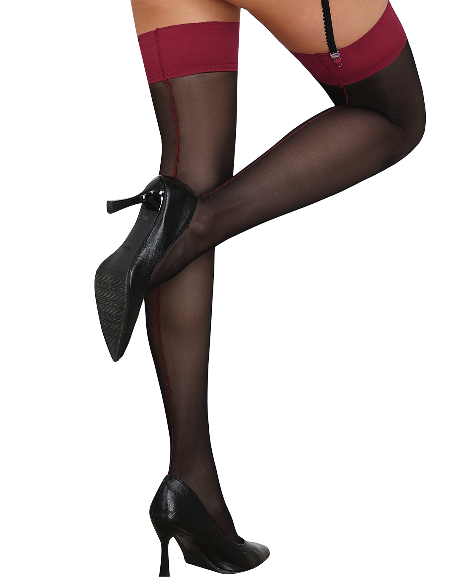 RSLOVE Thigh High calze autoreggenti nere 1 paio con fascia in silicone
