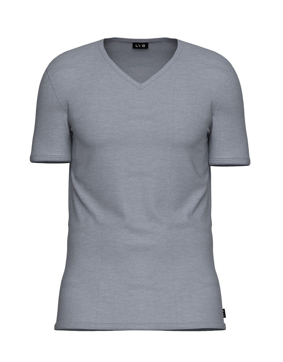 Lovable Basic Soul T-Shirt Scollo a V Piquet Micromodal avio scuro