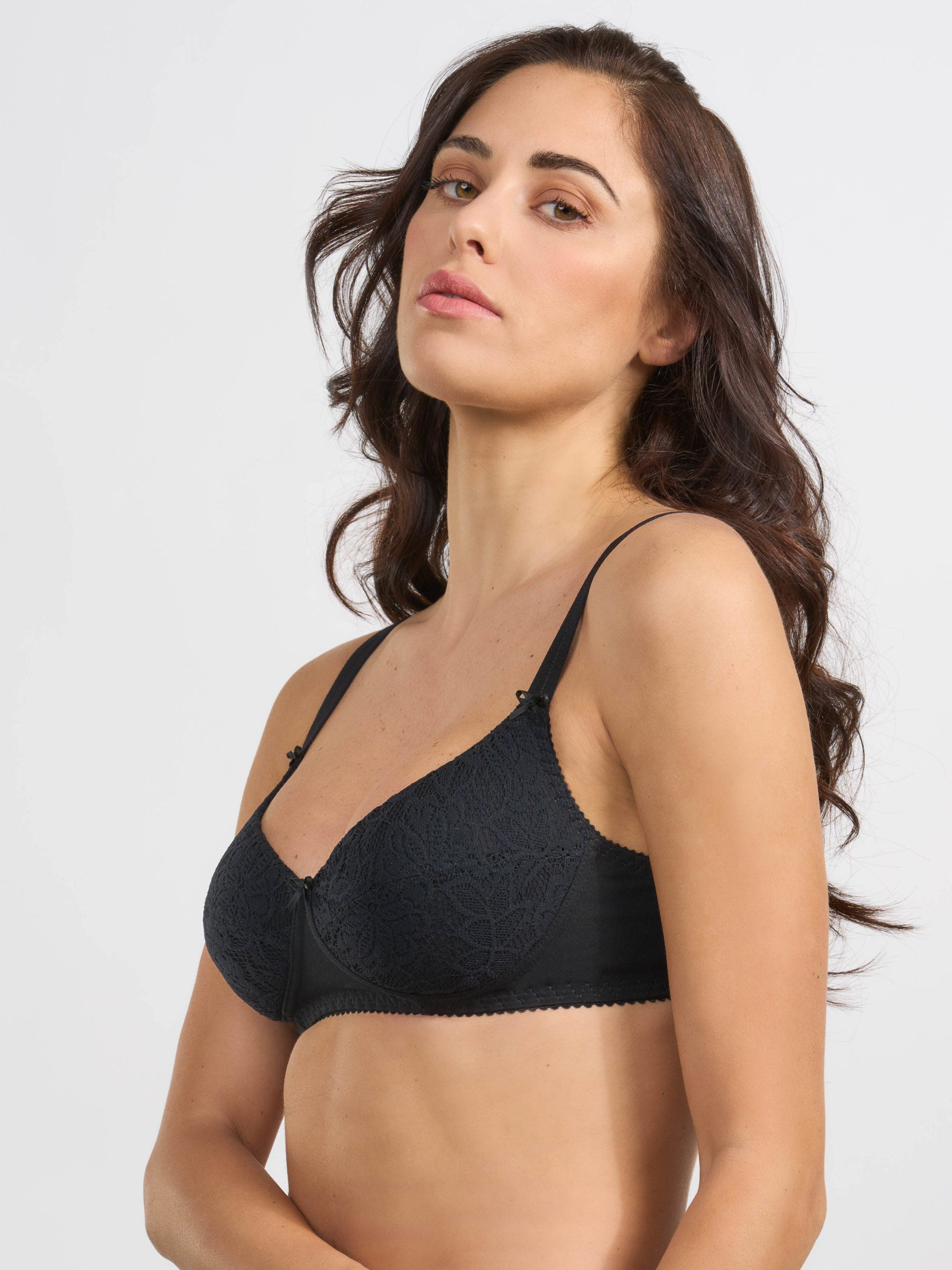 SPIMAN Cotton Reggiseno imbottito bianco coppa B