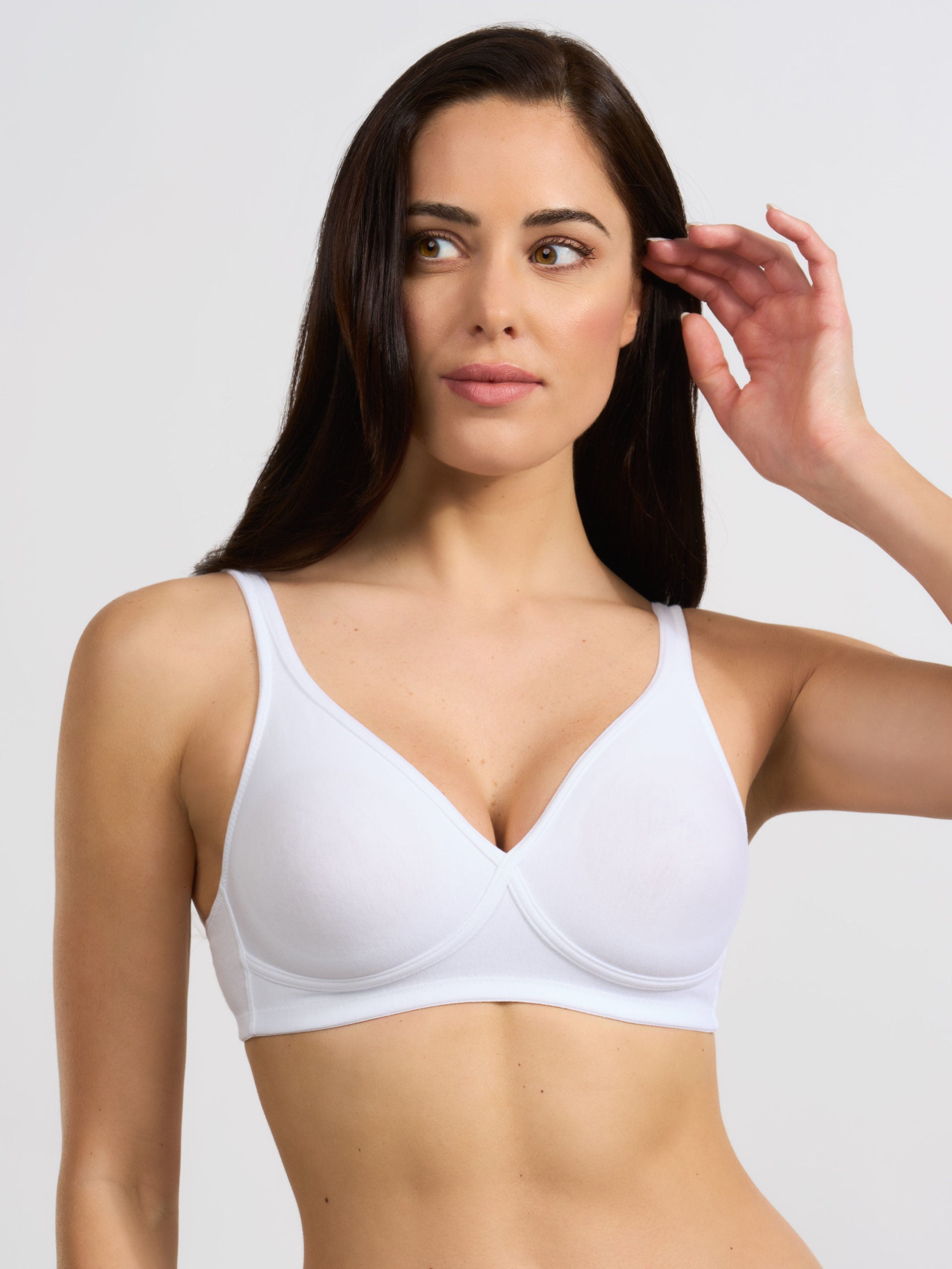 SPIMAN Millennial reggiseno in cotone elasticizzato bianco