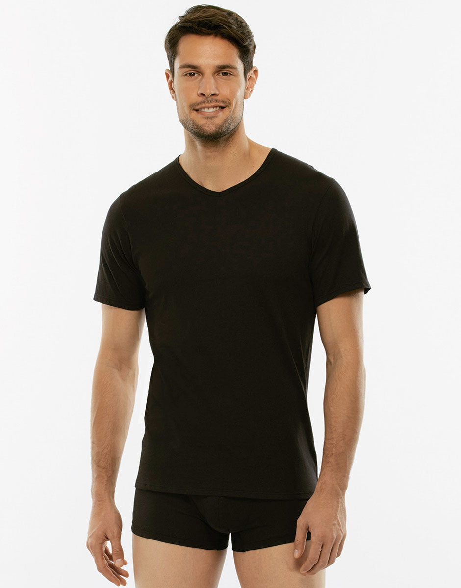 Lovable Basic Soul 100% Pure Cotton T-shirt nera scollo a V