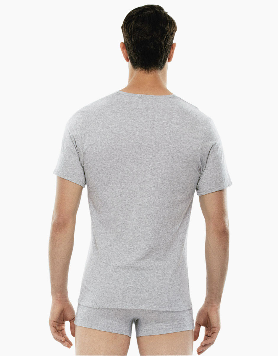 Lovable Basic Soul 100% Pure Cotton T-shirt grigio melange scollo a V