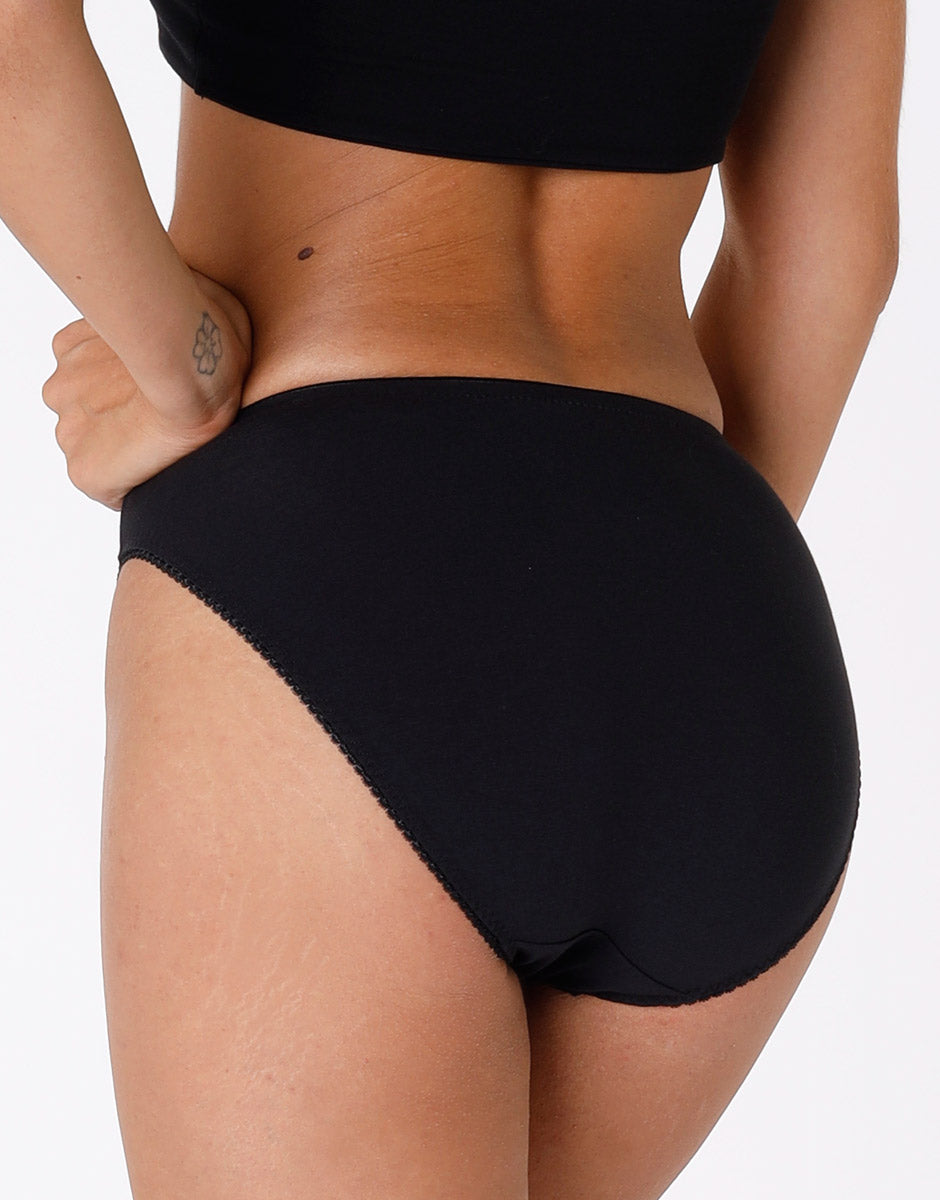 Lovable Lovely slip mini sgambato nero charme in cotone elasticizzato con pizzo