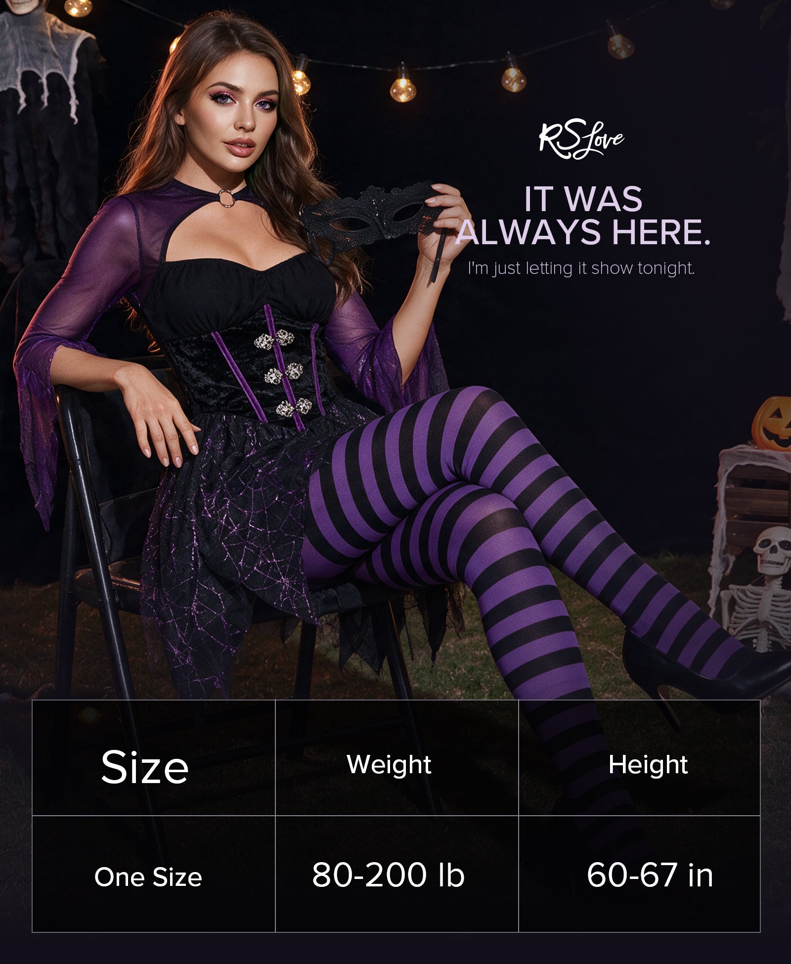 RSLOVE Patterned tights collant a righe bianche e nere taglia unica