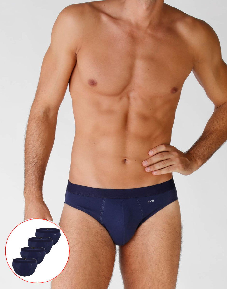 Lovable Value Elegance slip in cotone elasticizzato blu confezione da 4