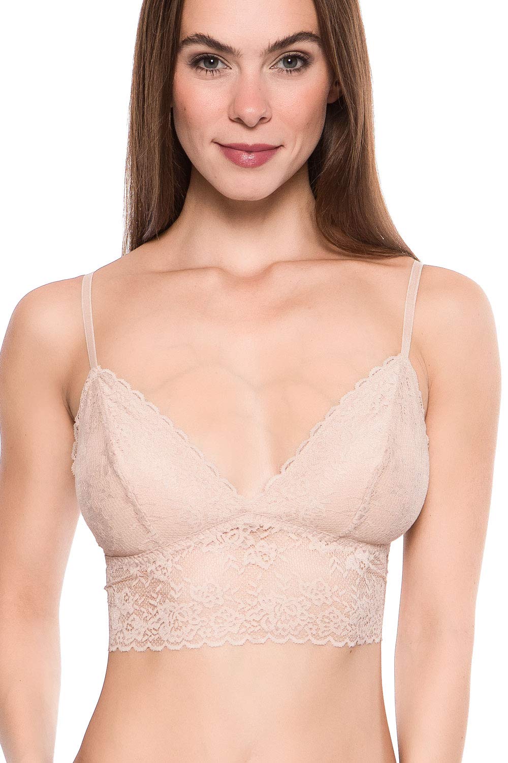 Maidenform Bras Longline Bralette reggiseno Beige (Café Au Lait), pacco da 1, morbido